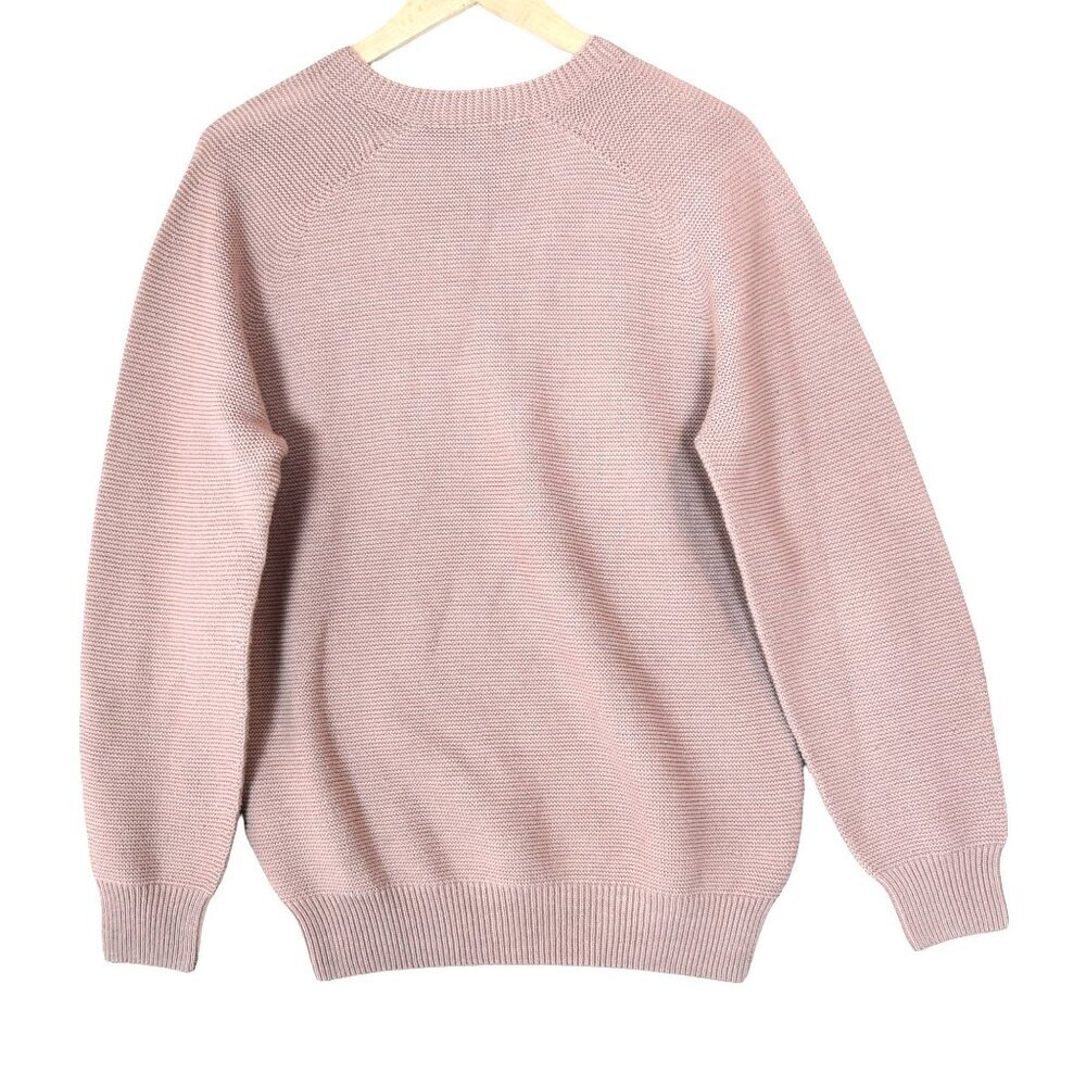 Uniqlo Pink Knit Sweater Crewneck Minimalist Soft Casual Cozy Layer M - Picture 2 of 7